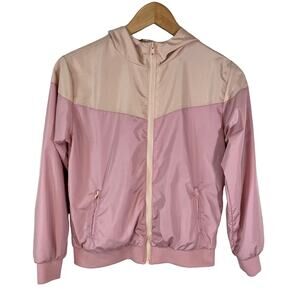FOREVER 21 Girl's Hooded Full Zip Jacket Colorblock Pink Size 11/12 Coquette